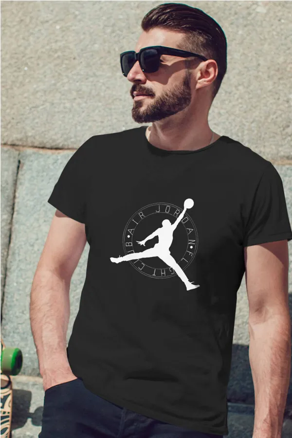 Air Jordan 19 Siyah NBA Erkek Tshirt - Tişört