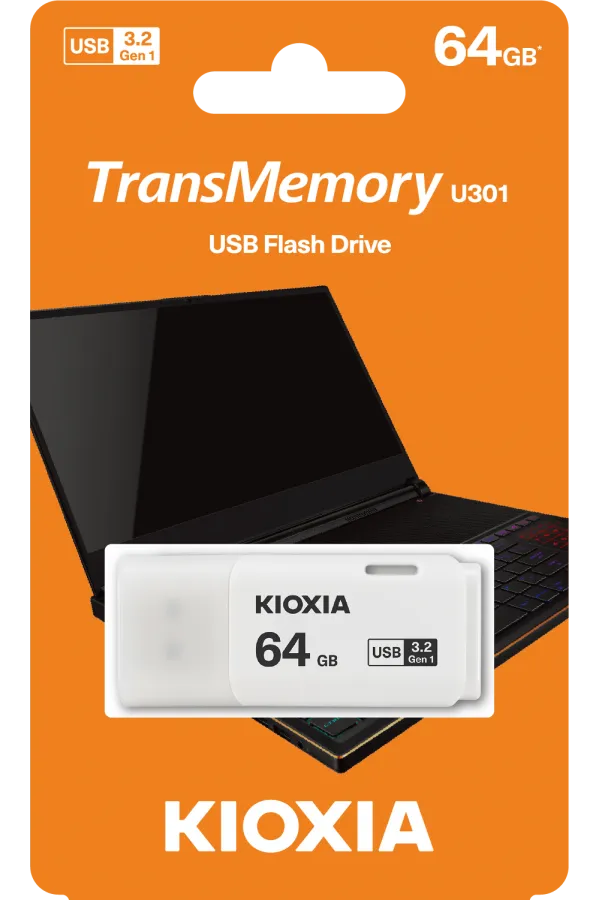 64GB USB3.2 GEN1 KIOXIA BEYAZ USB BELLEK LU301W064GG4