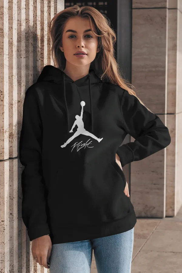 Air Jordan 06 Siyah NBA Kadın Kapşonlu Sweatshirt - Hoodie