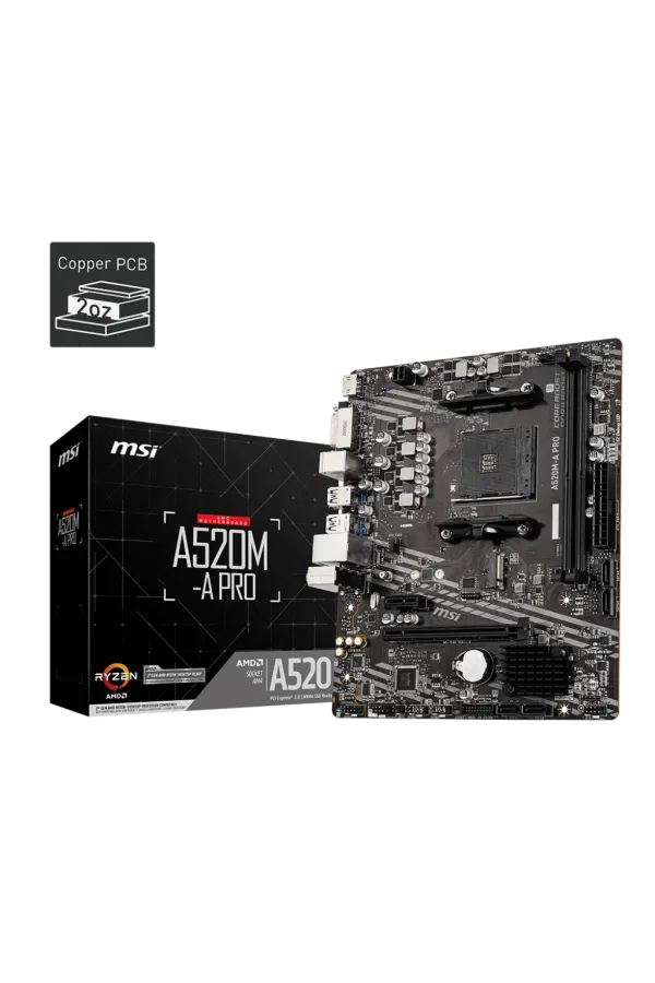 MSI A520M-A PRO DDR4 4600/1866Mhz M.2 M.ATX AM4