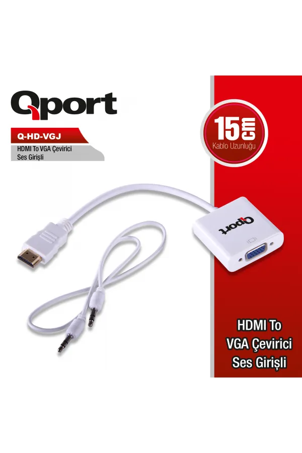 QPORT Q-HD-VGJ HVJ HDMI TO VGA ÇEVİRİCİ