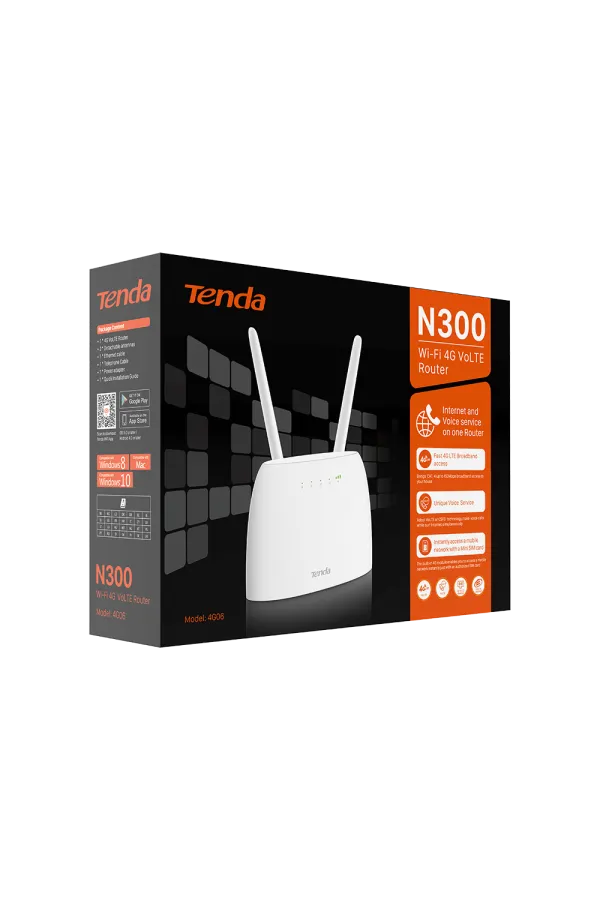 TENDA 4G06 N300 Wi-Fi 4G VoLTE Router