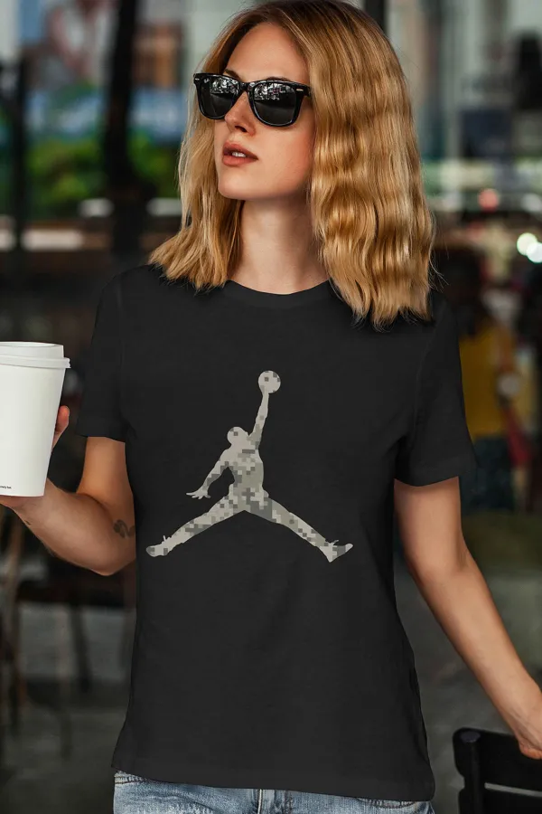 Air Jordan 15 Siyah NBA Kadın Tshirt - Tişört