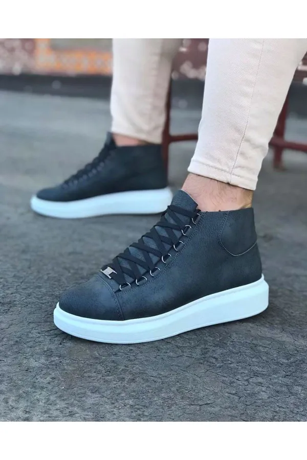 SFTM032 Gri Bağcıklı Sneakers Yarım Bilek Bot - GRİ