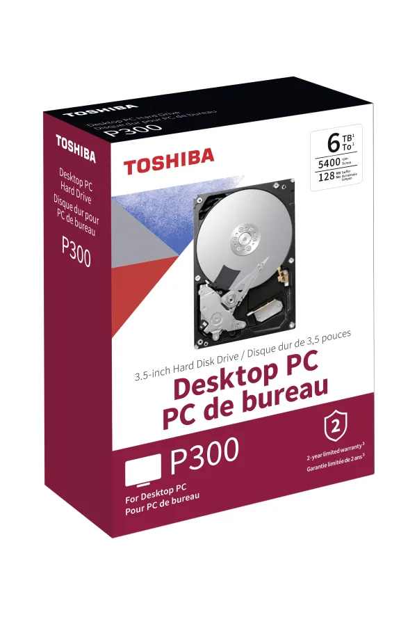 6TB TOSHIBA 5400RPM P300 SATA3 128MB HDWD260EZSTA BOX