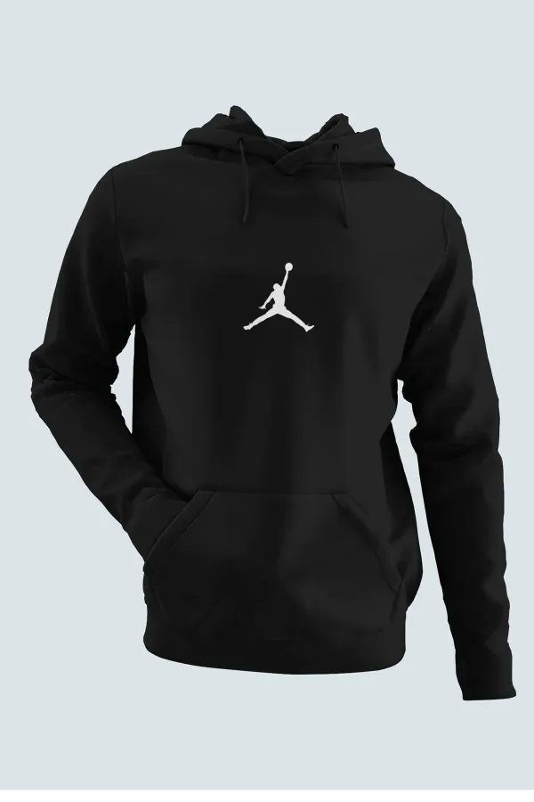 Air Jordan 05 Siyah NBA Erkek Kapşonlu Sweatshirt - Hoodie