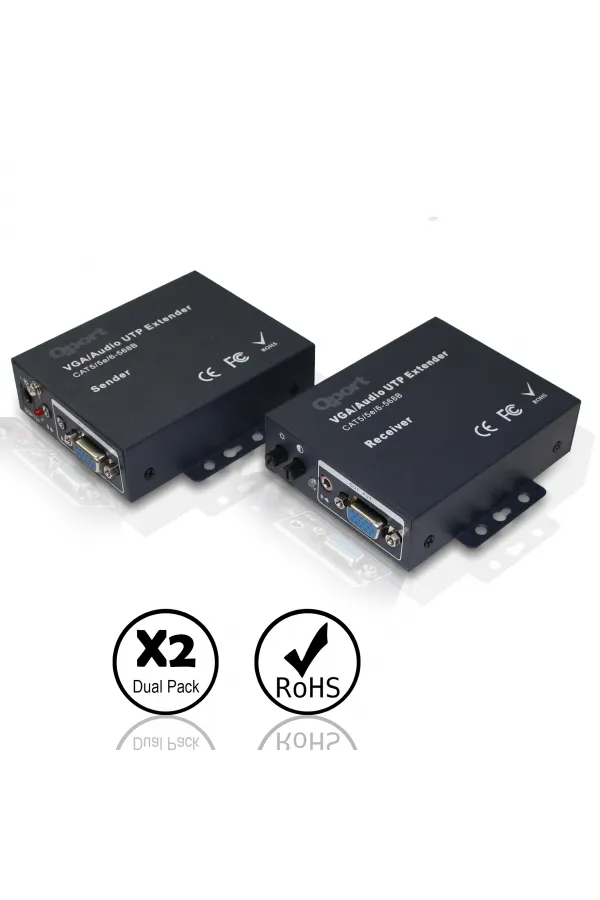 QPORT Q-VEX200 VGA EXTENDER CAT6 200M 2 Lİ PAKET