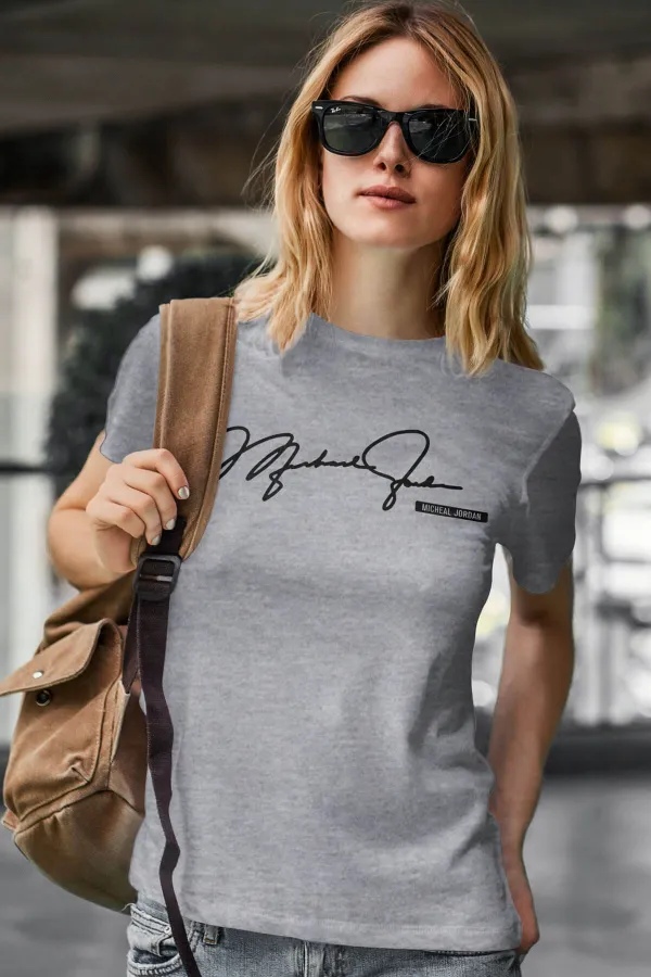 Air Jordan Gri NBA Kadın Boyfriend Tshirt - Tişört