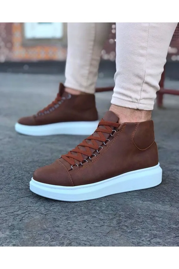 SFTM032 Taba Bağcıklı Sneakers Yarım Bilek Bot - TABA