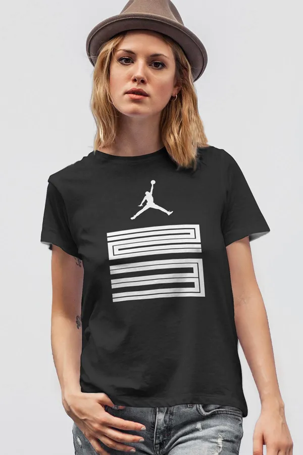 Air Jordan 11 Siyah NBA Kadın Tshirt - Tişört