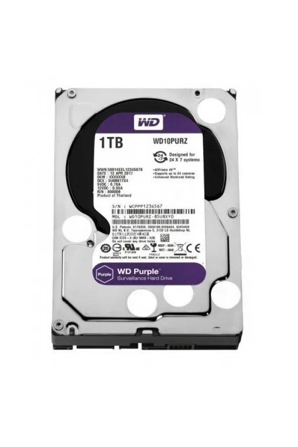 1TB WD Purple SATA 6Gb/s 64MB DV 7x24 WD10PURZ