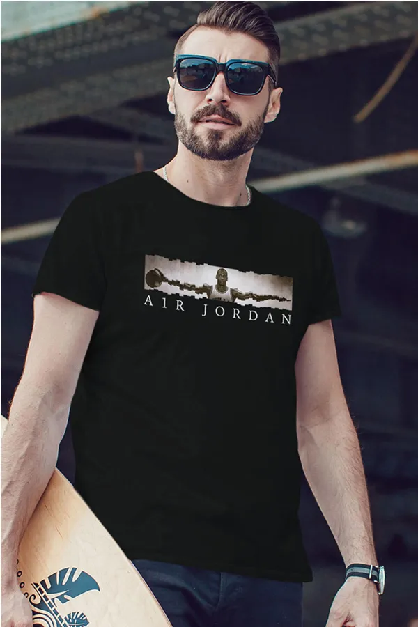 Air Jordan 17 Siyah NBA Erkek Tshirt - Tişört