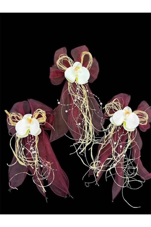 Orkide Bohça Süsü, Gelin Damat Çeyiz Düğün Nişan Konvoy Gelin Arabası Sünnet Kına Süsü 1 Adet