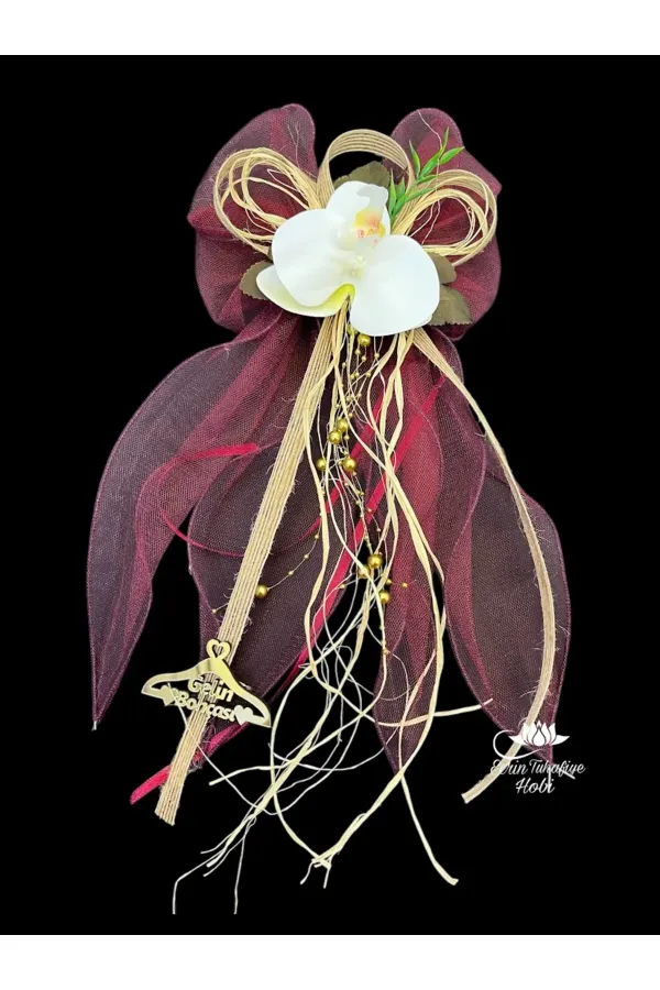 Orkide Bohça Süsü, Gelin Damat Çeyiz Düğün Nikah Nişan Konvoy Sünnet Kına Süsü 1 Adet